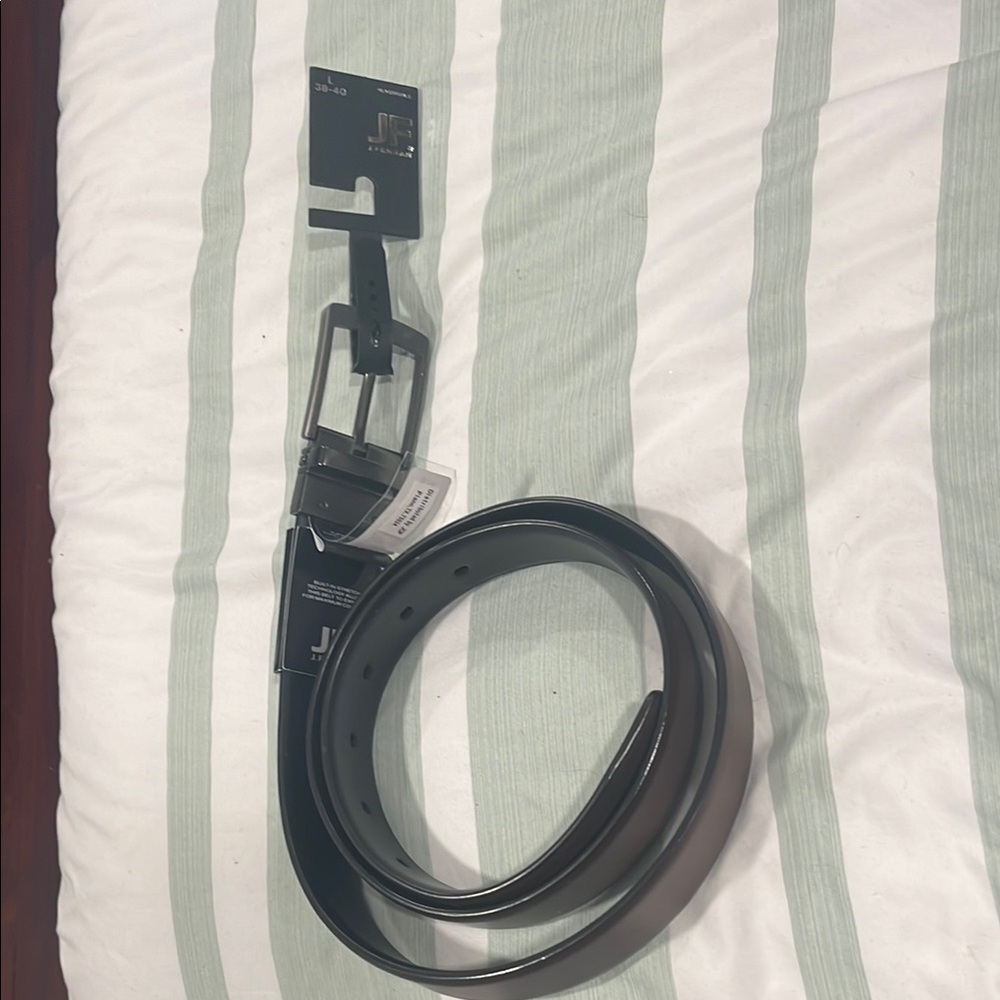 J. Ferrar Black Leather Belt